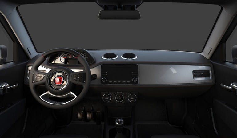 Volante e cruscotto della Fiat 127