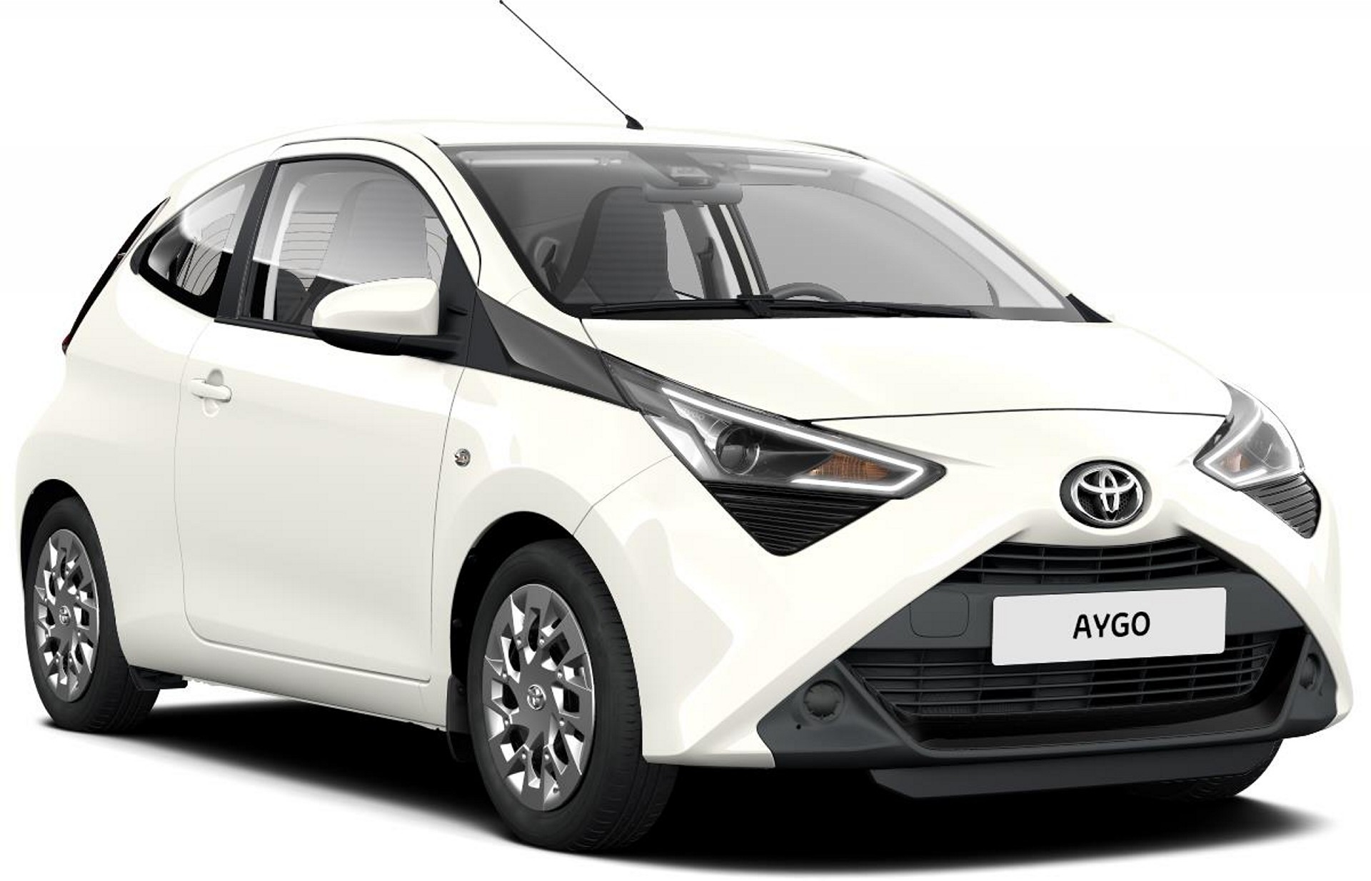 toyota aygo, vista tre quarti anteriore statica
