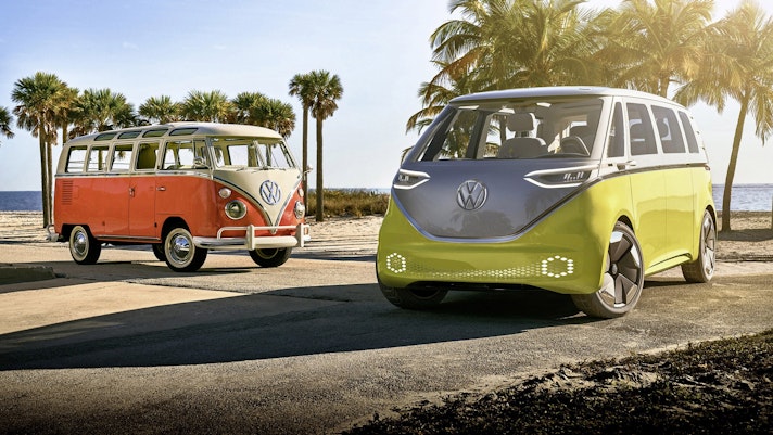 Volkswagen Showcar I.D. BUZZ und Volkswagen T1
