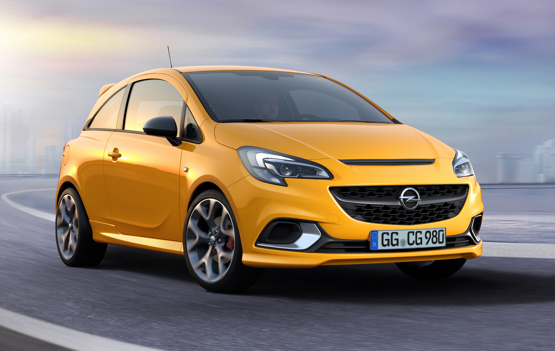 opel corsa gsi frontale gialla