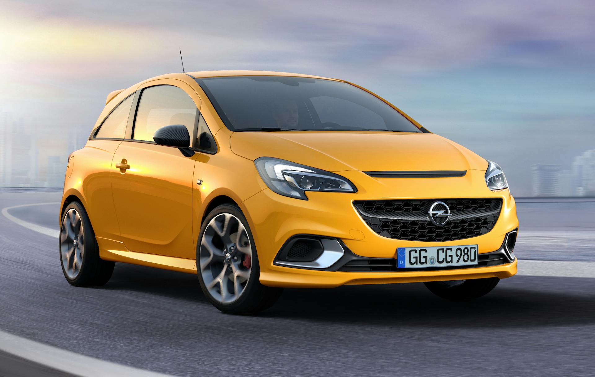 opel corsa gsi frontale gialla