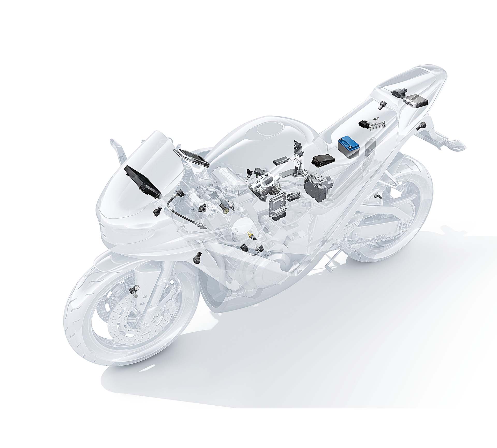 Piattaforma inerziale e sensori sulla moto