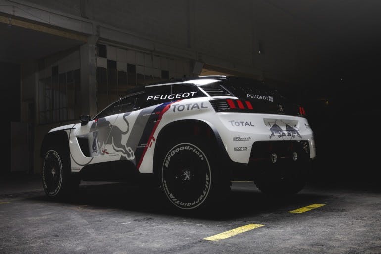 The new Peugeot 3008 DKR during a studio photoshoot at Paris, France on August 7, 2016.