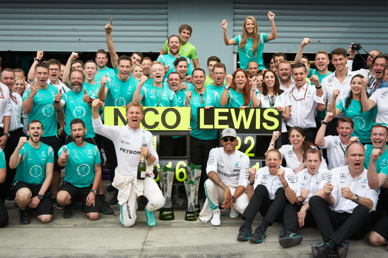 Formel 1 - MERCEDES AMG PETRONAS, Großer Preis von Italien 2016. Lewis Hamilton, Nico Rosberg ; Formula One - MERCEDES AMG PETRONAS, Italian GP 2016. Lewis Hamilton, Nico Rosberg;