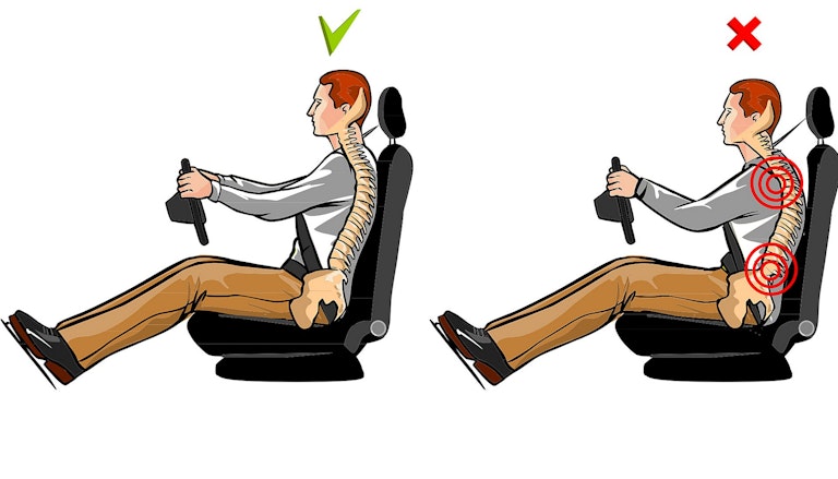 posizione di guida corretta in auto