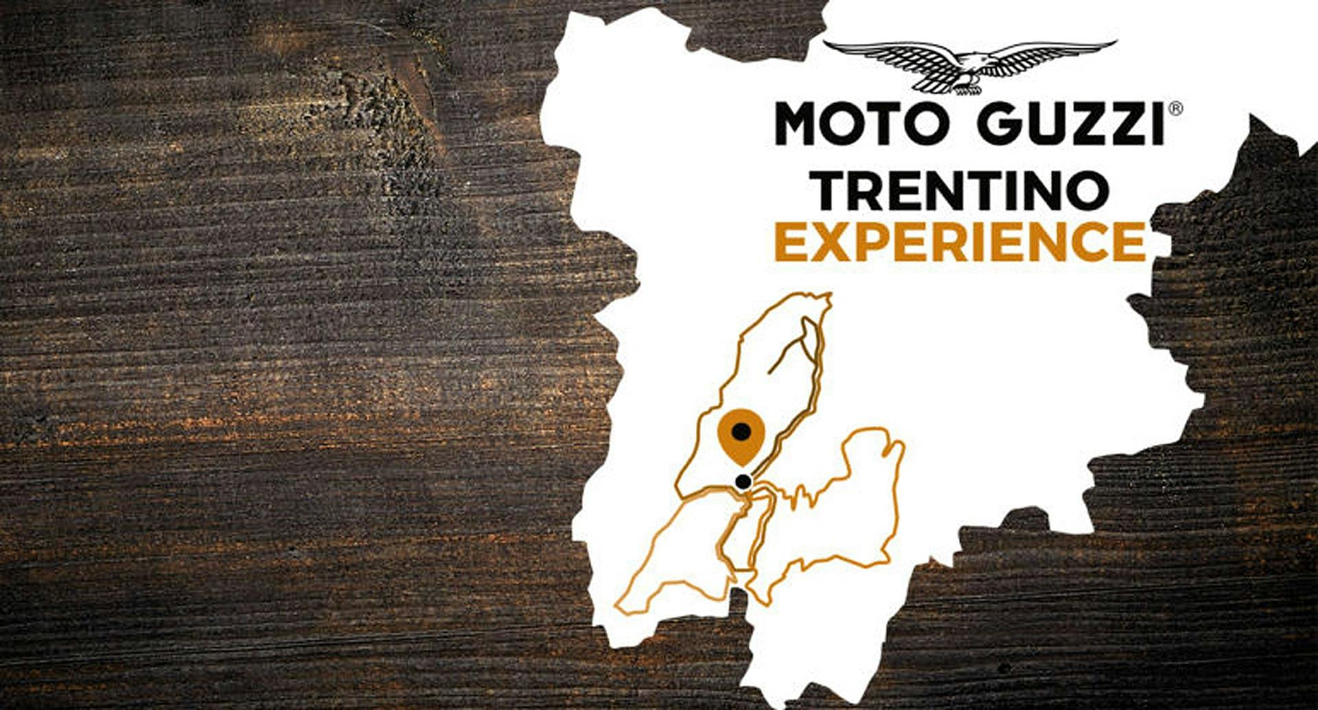 La locandina con mappa della Moto Guzzi Experience Trentino