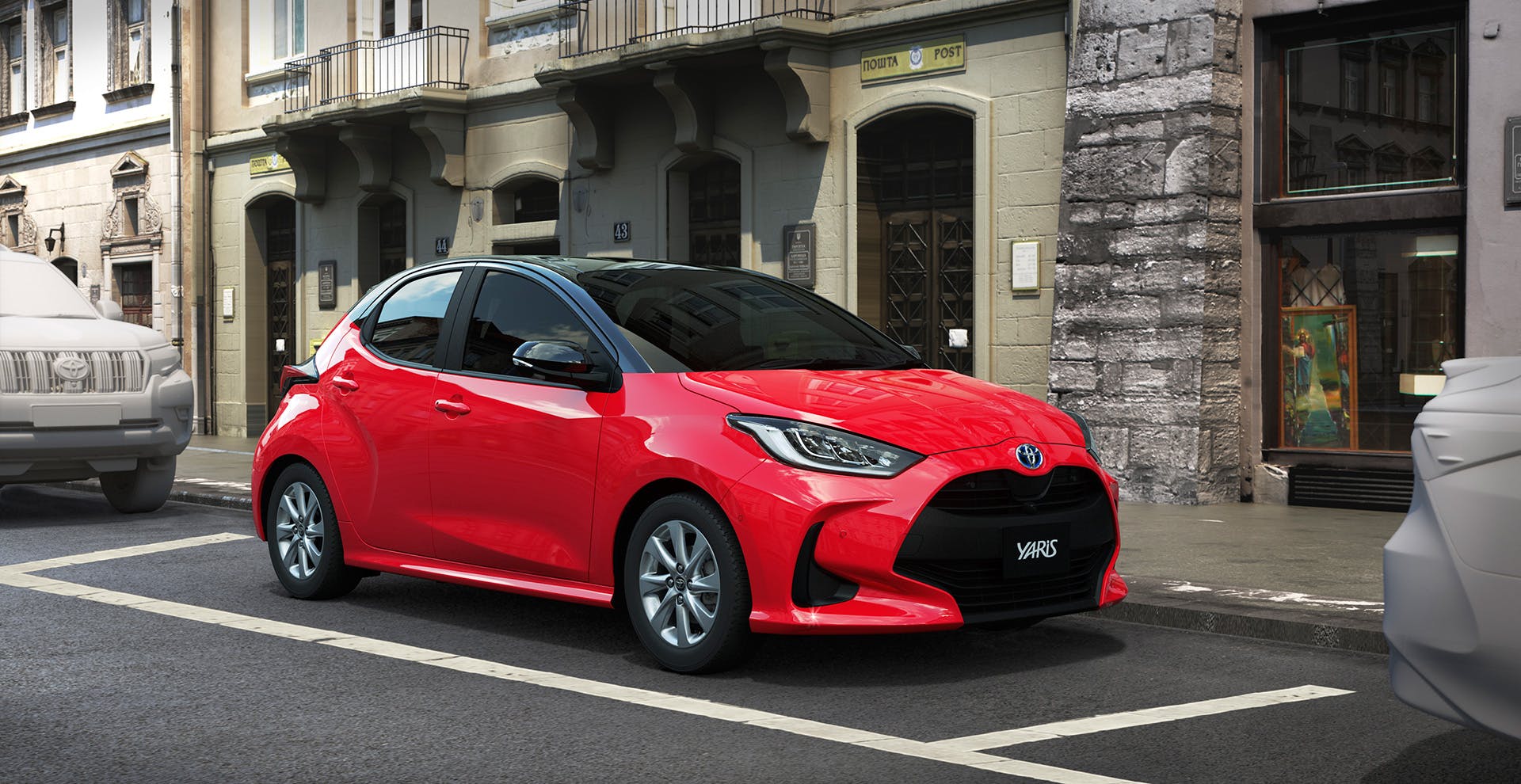 Nuova Toyota Yaris tre quarti anteriore