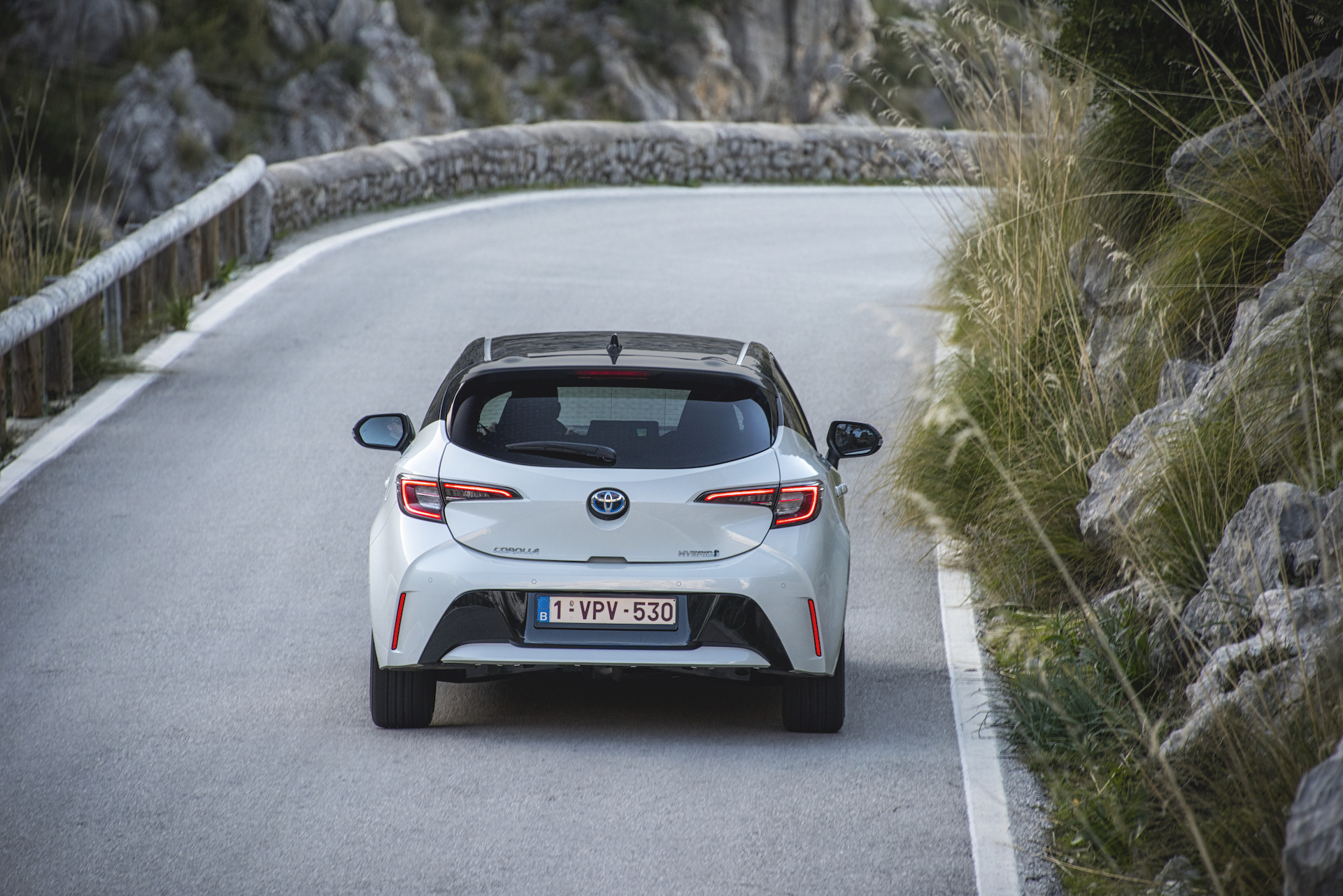 Toyota Corolla bianca posteriore