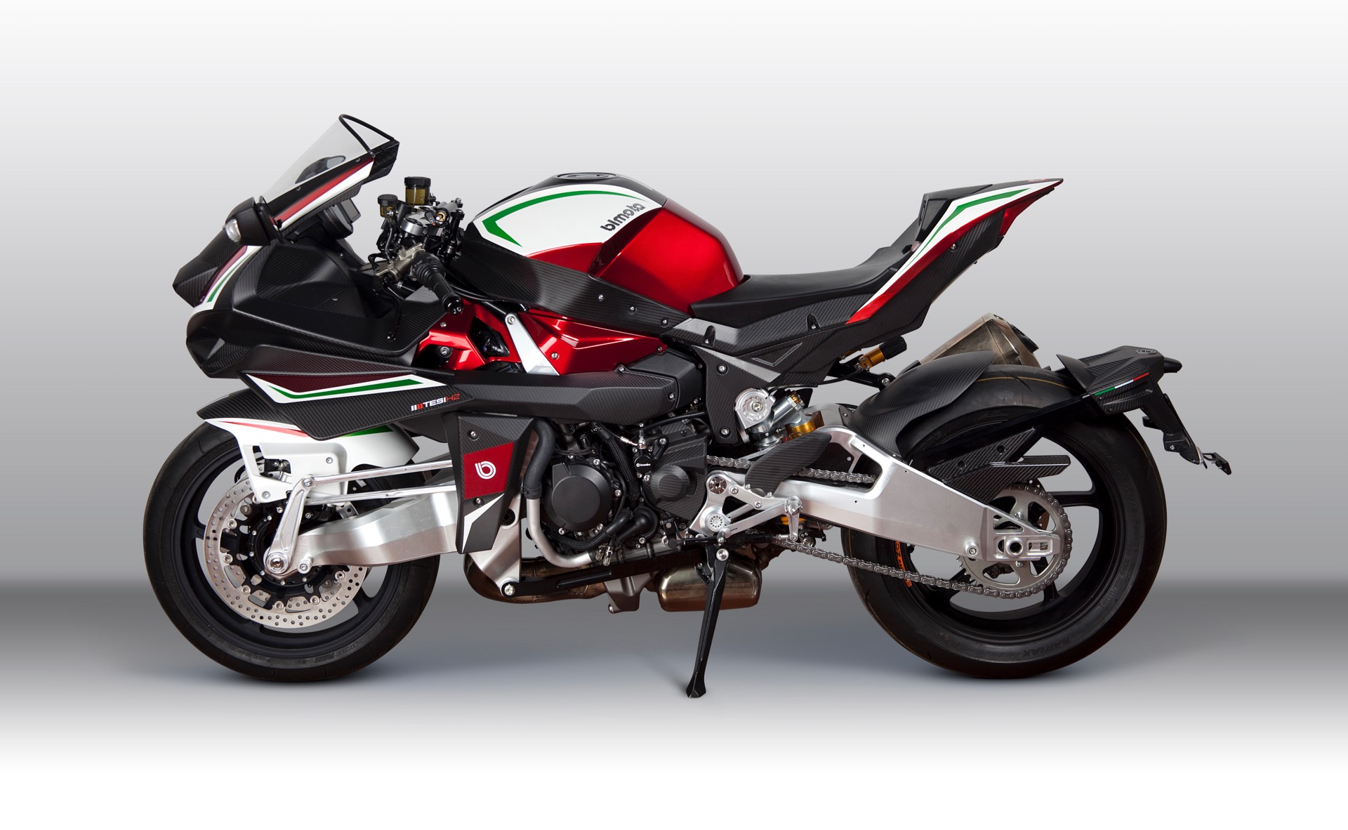 Bimota Tesi H2 vista laterale lato sinistro