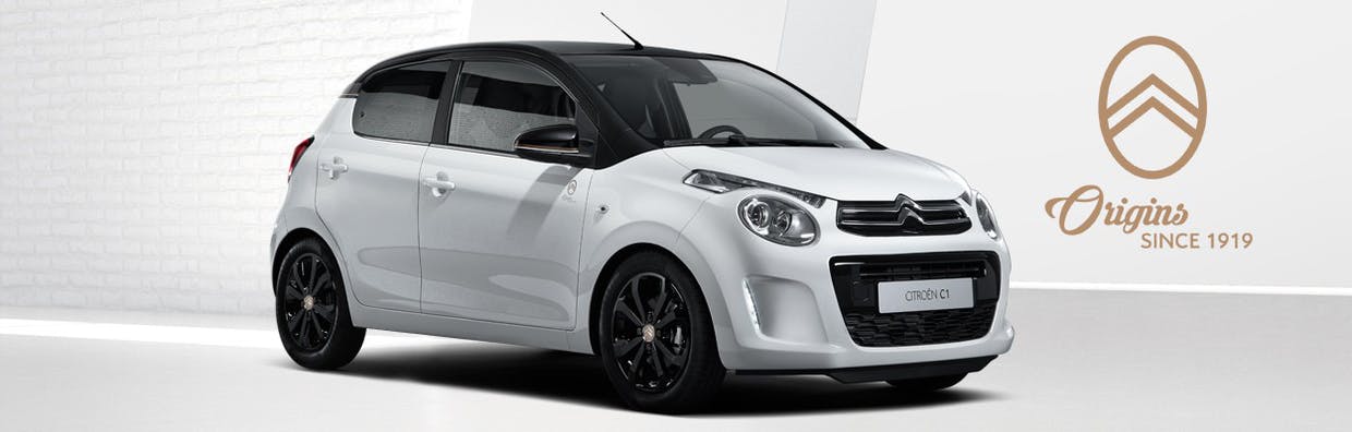 Citroen C1 Origins 2019 auto city car bianca vista tre quarti