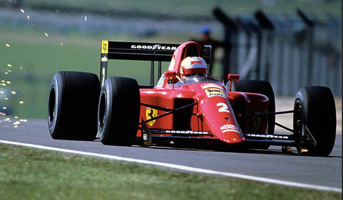 Mansell Ferrari pole position silverstone 1990