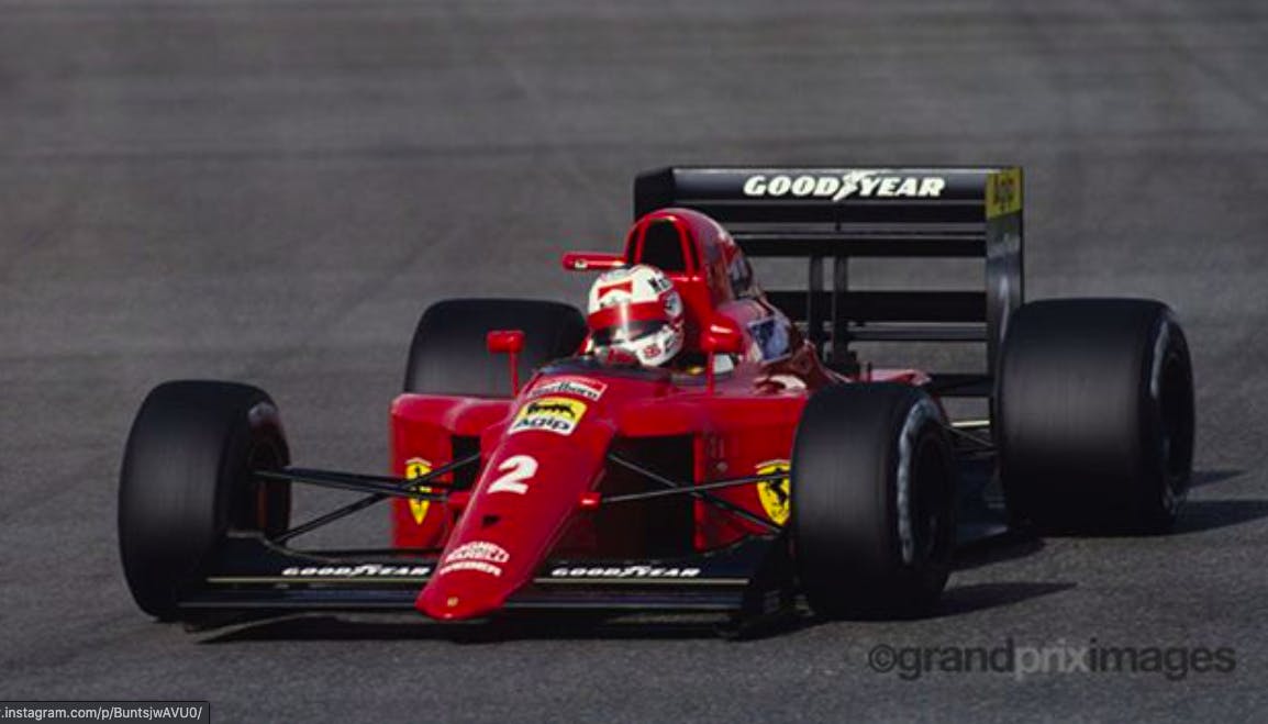 Mansell Ferrari pole position silverstone 1990