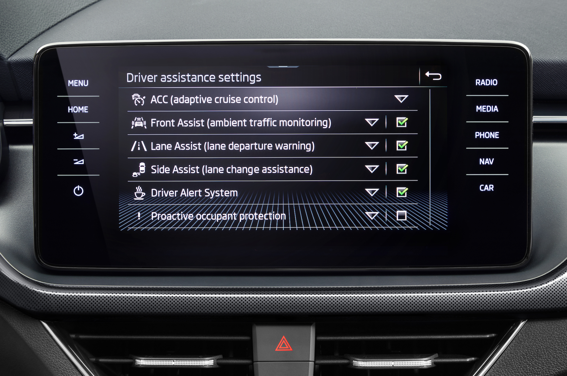 Skoda Kamiq sistemi di sicurezza