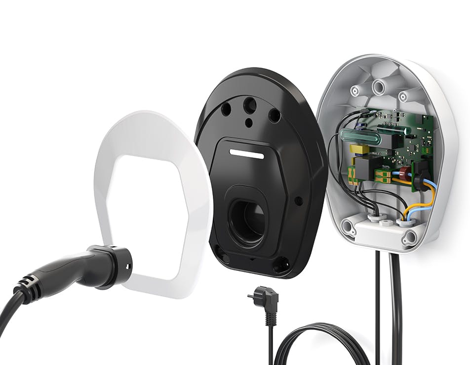 Schema costruttivo della colonnina a muro Easy Wallbox di Free2Move eSolutions