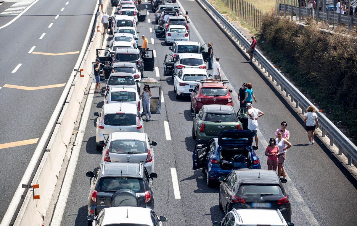 incolonnamento in autostrada