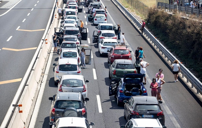 incolonnamento in autostrada