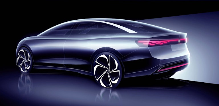 Volkswagen ID.AERO teaser tre quarti posteriore