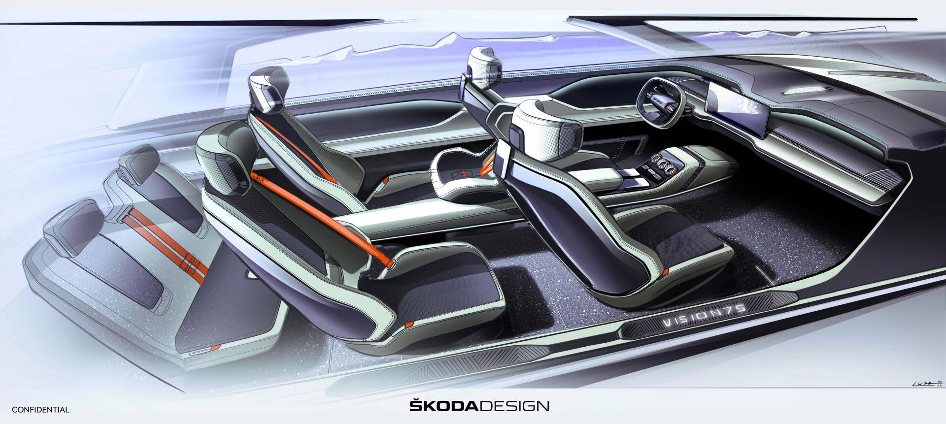 Skoda Vision - disposizione abitacolo
