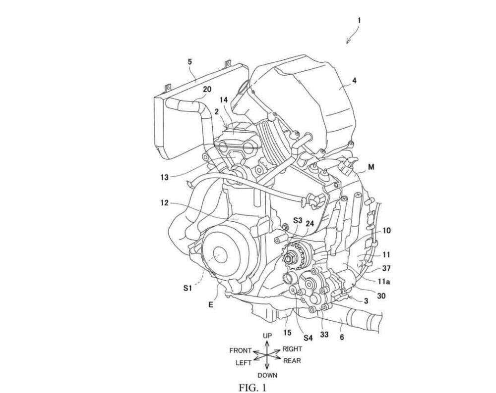Kawasaki Moto Ibrida progetti motore