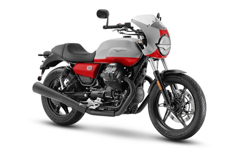 Moto Guzzi V7 Stone Corsa foto laterale in studio
