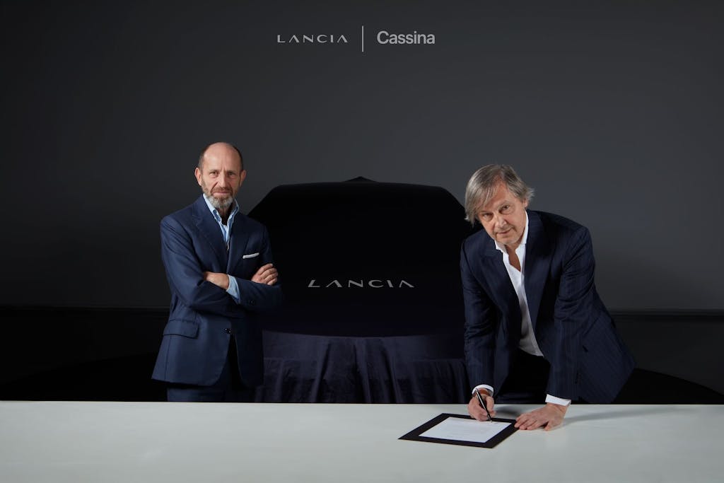 Luca Napolitano, CEO del marchio Lancia e Luca Fuso, amministratore delegato di Cassina