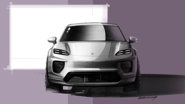 Nuova Porsche Macan 2024, il frontale