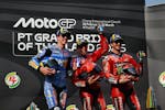 Marc e Alex Marquez con Pecco Bagnaia