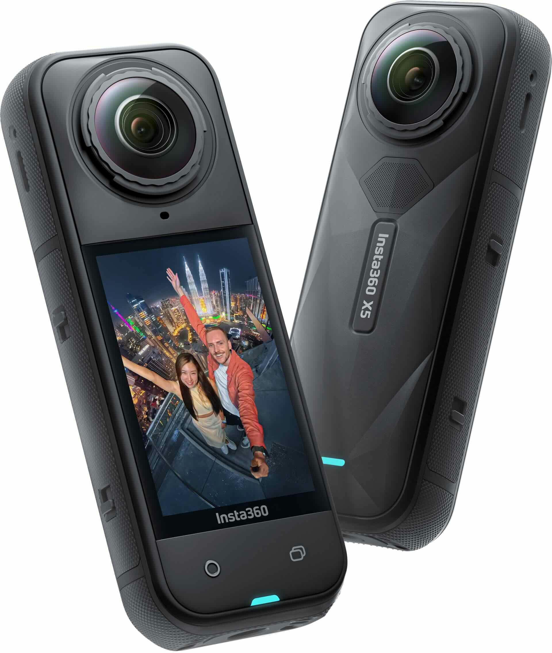 Insta360 X5 still life fronte e retro