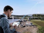 addetto con tablet che usa il software Bosch Digital Fuel Twin