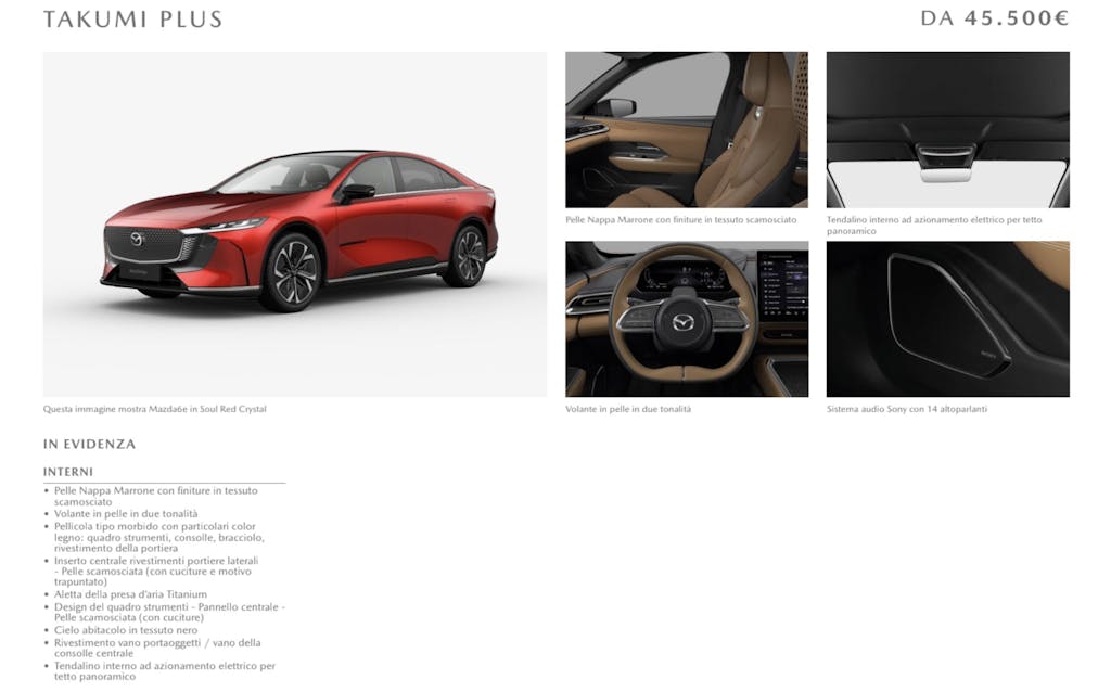 Dotazioni Mazda 6e Takumi Plus